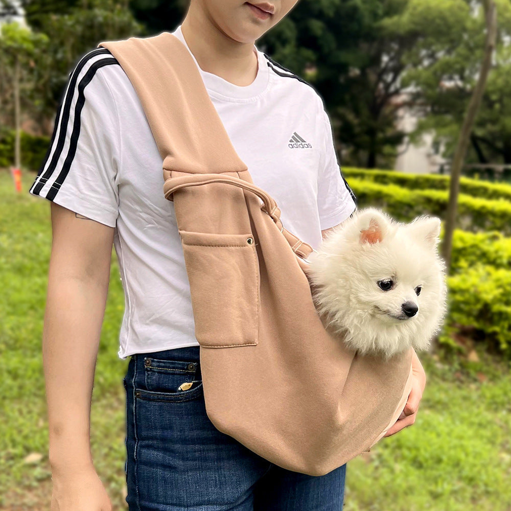 Warm Fall/Winter Pet Sling Carrier - Crossbody Travel Bag for Small Dogs & Cats