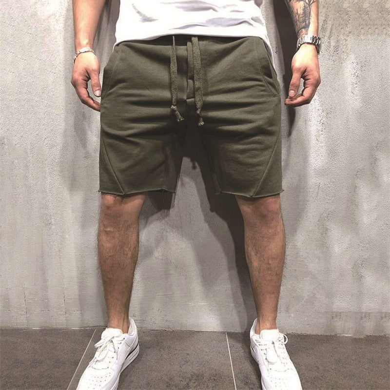 Loose Plain Elastic Waist Shorts