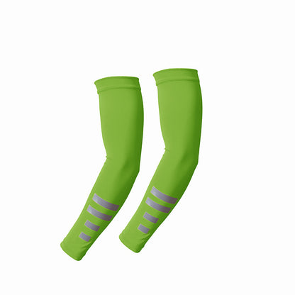 UV Sun Protection Arm Sleeves for Men/Women, Breathable Compression Arm Covers, Non-Slip Quick-Dry Sports Arm Guards with Reflective Design for Cycling, Running & Outdoor Activities