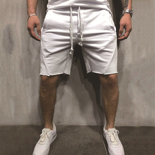 Loose Plain Elastic Waist Shorts