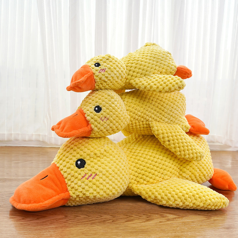 Quacking Duck Dog Toy - Upgraded Calming Soft Plush Stuffed Toy for Anxiety Relief