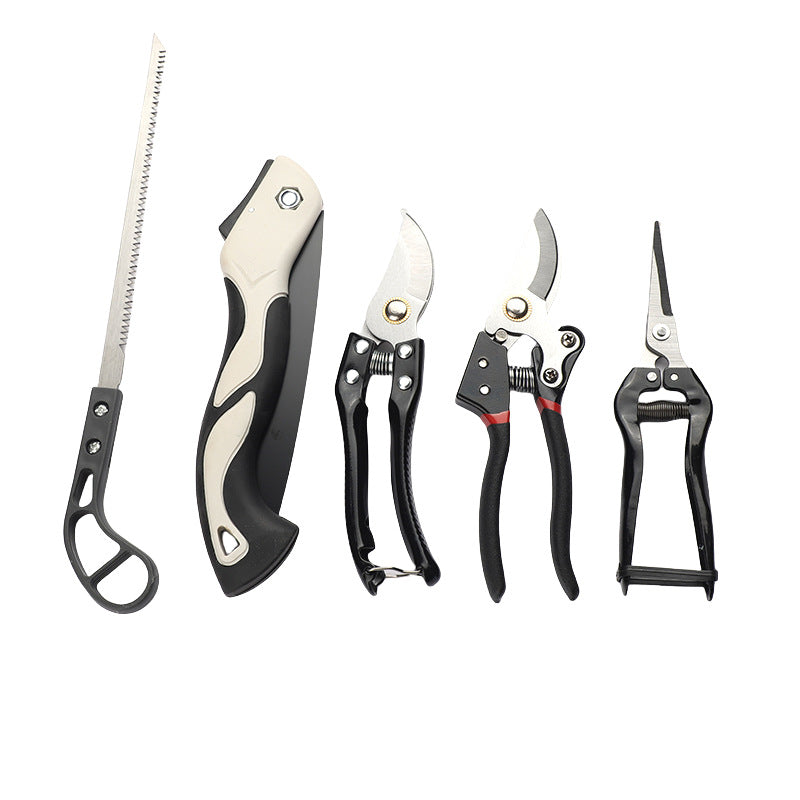 5-Piece SK-5 Steel Gardening Tool Set - Pruning Shears, Folding Saw & Garden Shears for Planting, Trimming & Yard Work
