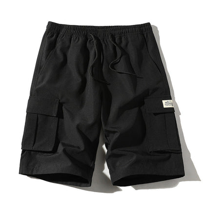 Men's Elastic Waist Cargo Shorts - Casual Summer Drawstring Work Hiking Outdoor Shorts with Multi-Pocket