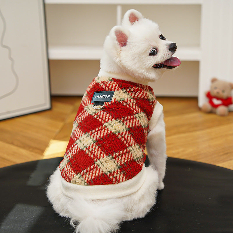 Cozy Plaid Fleece Pet Vest