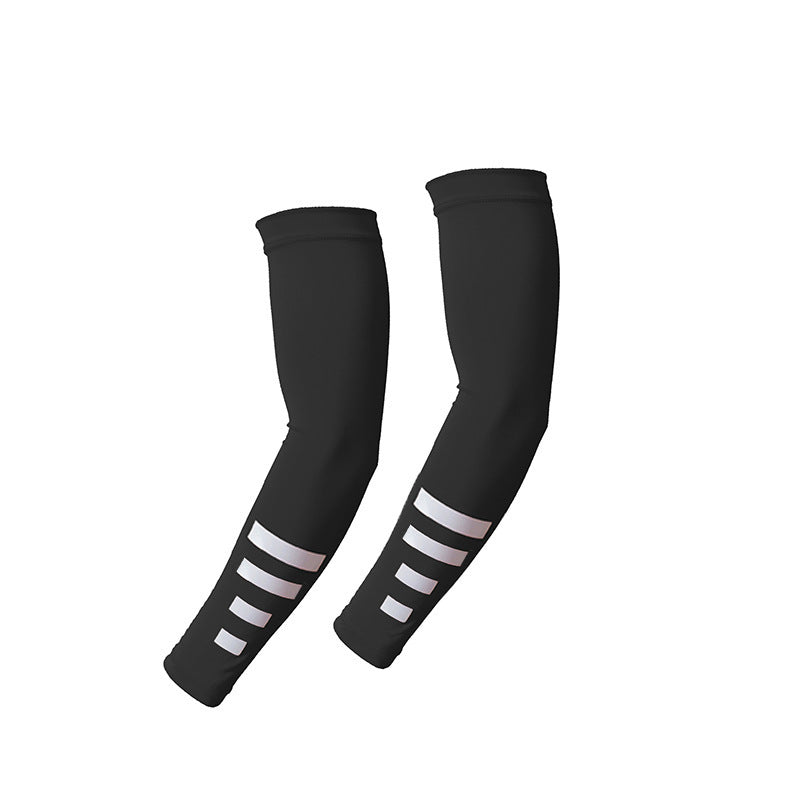 UV Sun Protection Arm Sleeves for Men/Women, Breathable Compression Arm Covers, Non-Slip Quick-Dry Sports Arm Guards with Reflective Design for Cycling, Running & Outdoor Activities