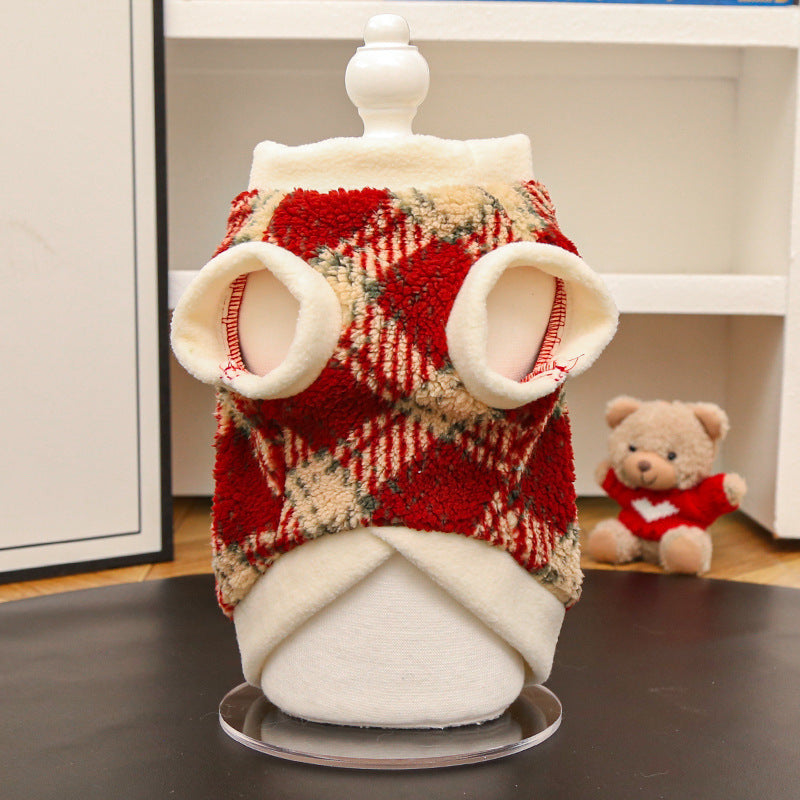 Cozy Plaid Fleece Pet Vest