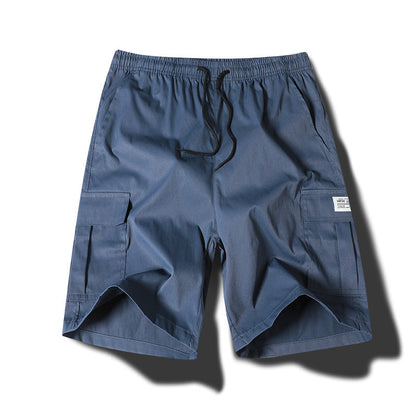 Men's Elastic Waist Cargo Shorts - Casual Summer Drawstring Work Hiking Outdoor Shorts with Multi-Pocket