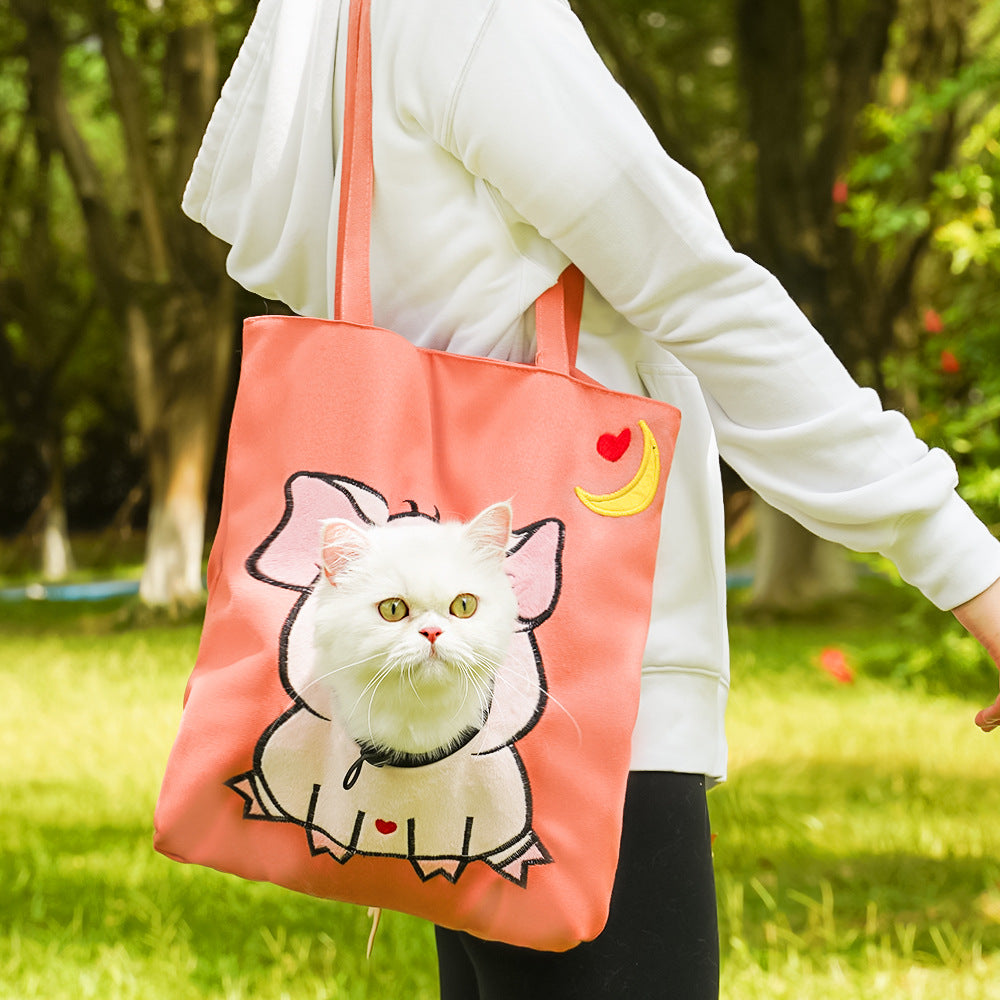 Cartoon-Themed Portable Cute Pet Carrier Bag for Small Cats & Dogs