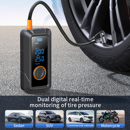 Mini Portable Digital Car Tire Inflator - Large Screen Fast Inflation