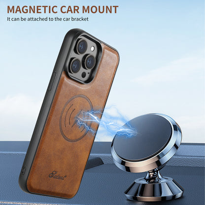 Suitable for iPhone 13/14/15/16 Series Magnetic Card Bag + Phone Case  Support MagSafe Wireless Charging