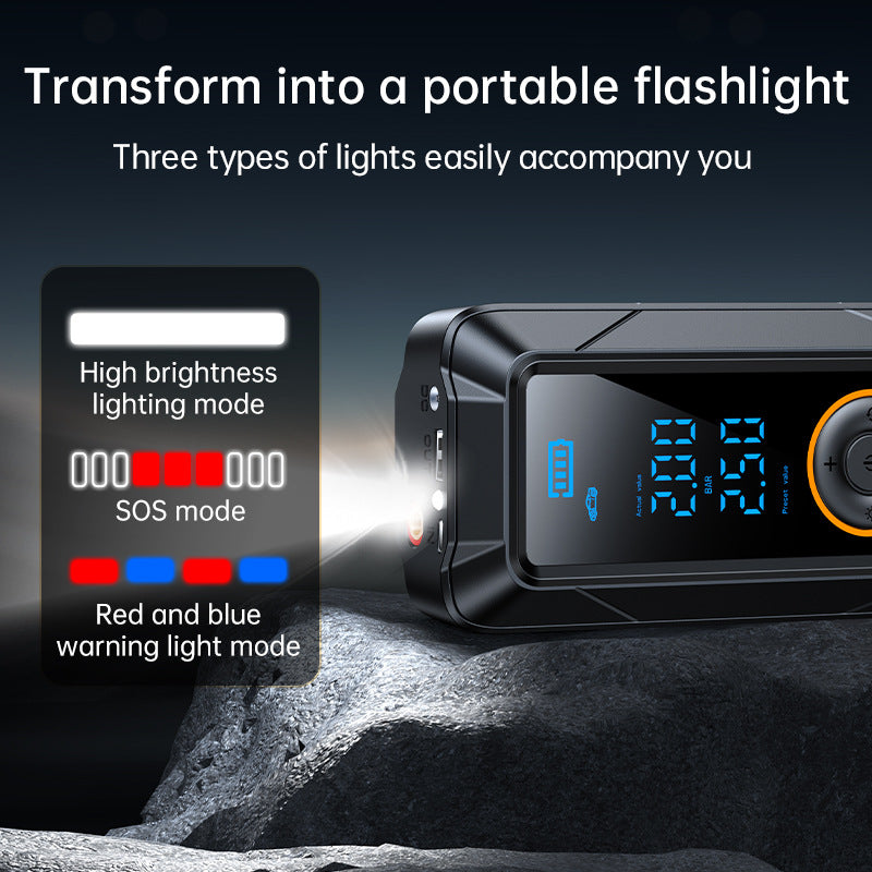 Mini Portable Digital Car Tire Inflator - Large Screen Fast Inflation