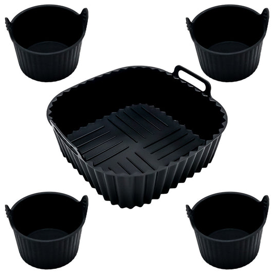 Muffin Cup Pudding Tart Cake Mold Air Fryer Silicone Baking Tray (Reusable)