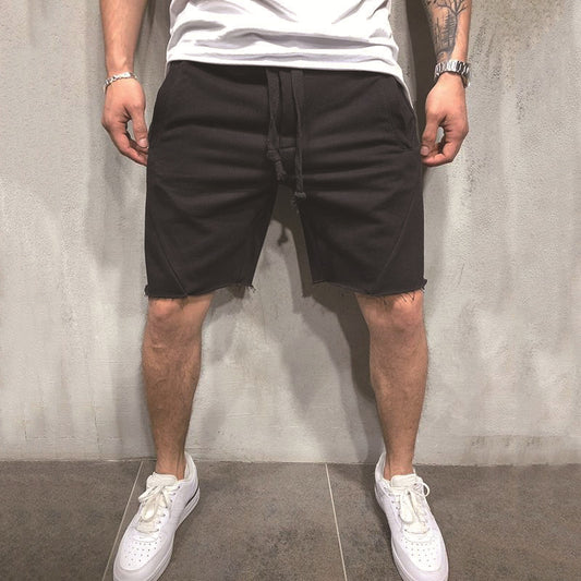 Loose Plain Elastic Waist Shorts