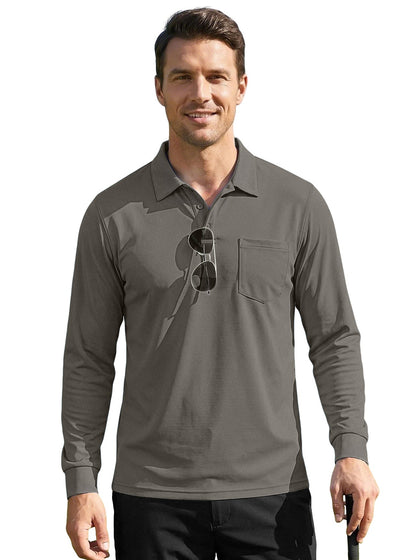 Men's Quick-Dry Birdseye Long-Sleeve Polo