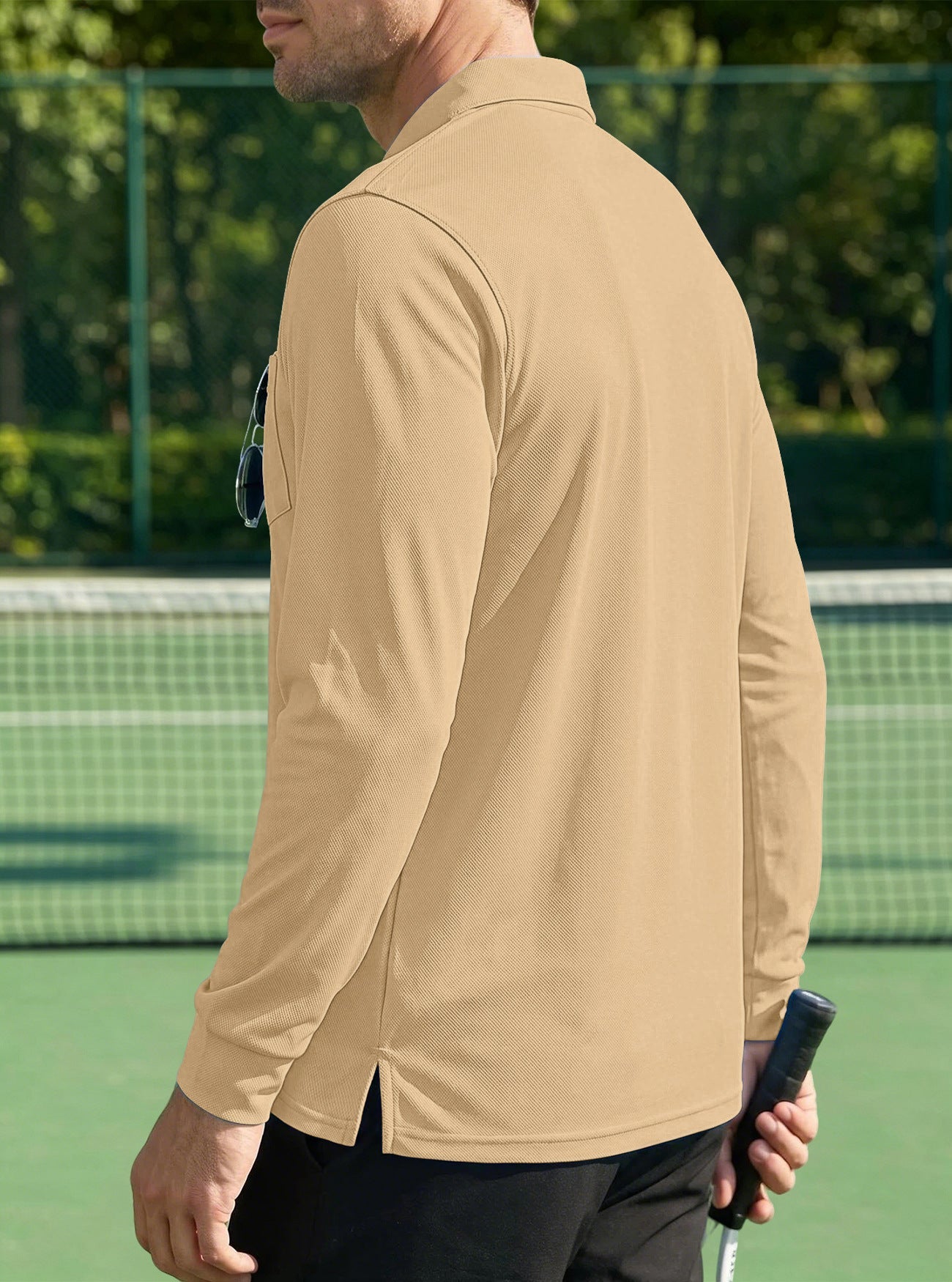 Men's Quick-Dry Birdseye Long-Sleeve Polo