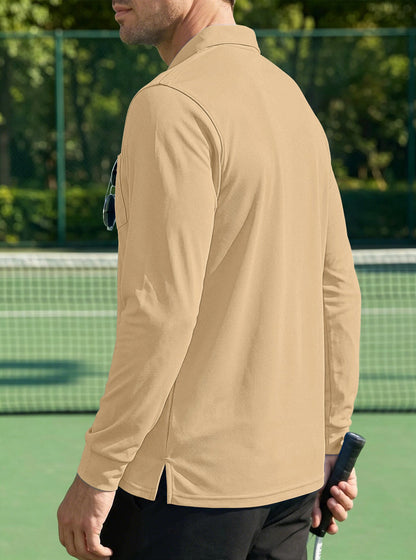Men's Quick-Dry Birdseye Long-Sleeve Polo