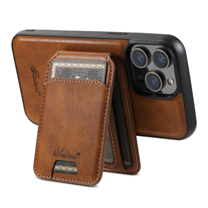 Suitable for iPhone 13/14/15/16 Series Magnetic Card Bag + Phone Case  Support MagSafe Wireless Charging