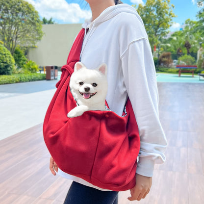 Warm Fall/Winter Pet Sling Carrier - Crossbody Travel Bag for Small Dogs & Cats