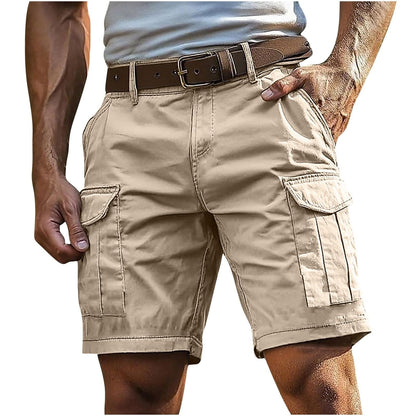 Men's Fashion High Waisted Workwear Shorts Summer Casual Sport Multi-Pocket