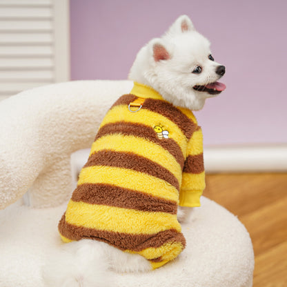 Cute Fluffy Bee Pet Costume - Warm Fleece Dog/Cat Outfit