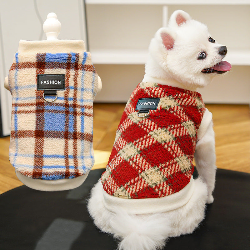 Cozy Plaid Fleece Pet Vest