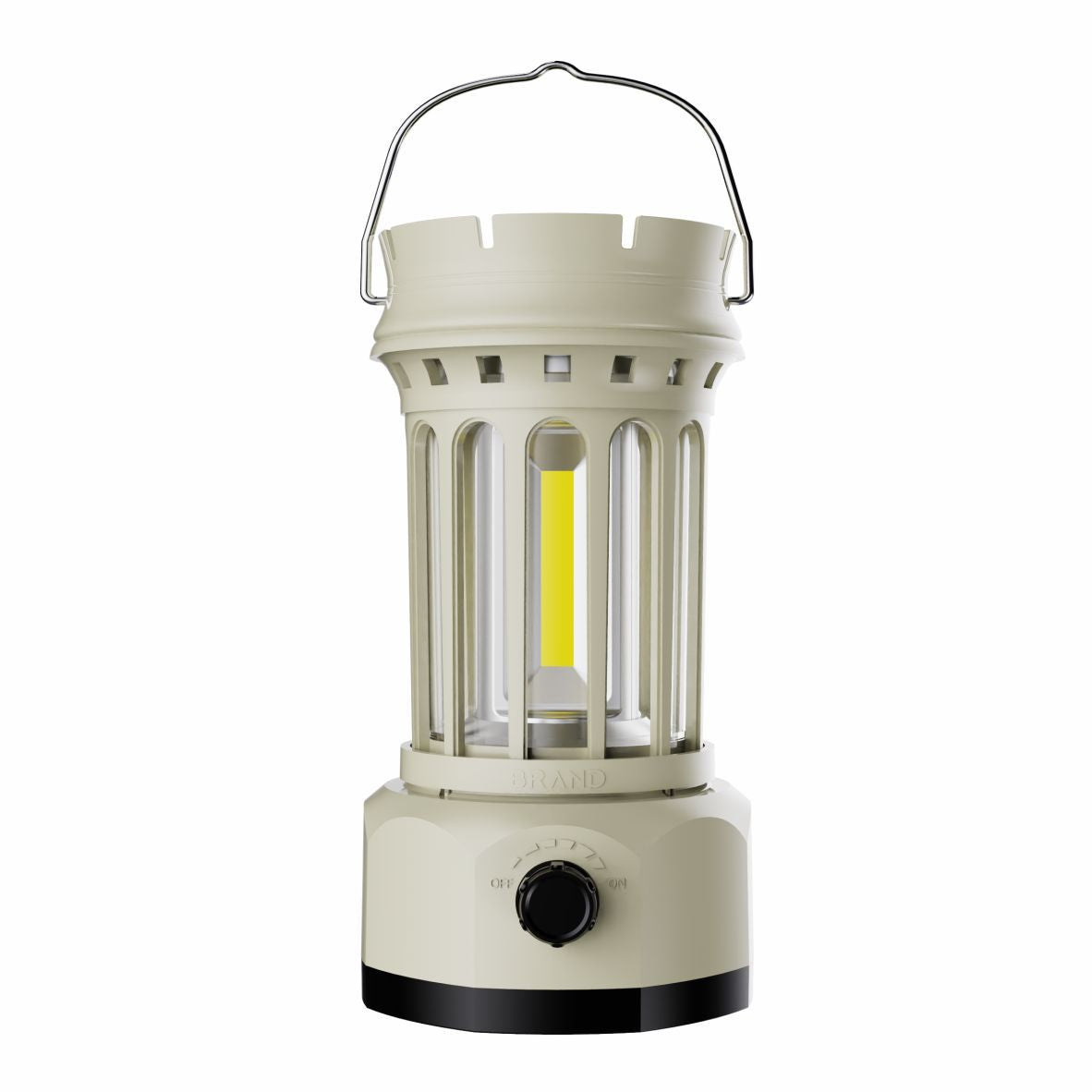 Vintage Retro LED Camping Lantern with Solar Panel & Dimmable Knob - COB Portable Tent Light