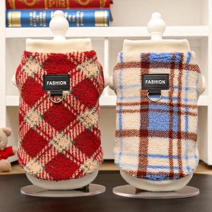 Cozy Plaid Fleece Pet Vest