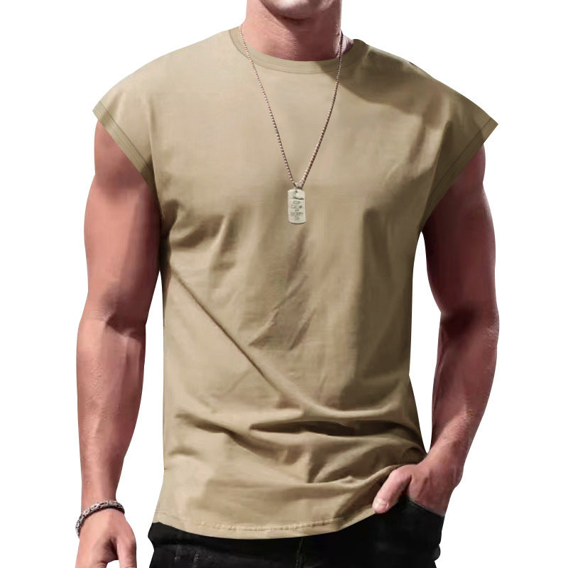 Men's Casual Sleeveless T-Shirt, Relaxed Fit Lightweight Breathable Tank Top for Summer