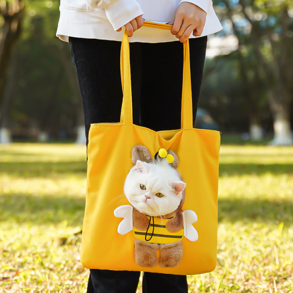 Cartoon-Themed Portable Cute Pet Carrier Bag for Small Cats & Dogs