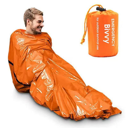 2-Pack Emergency Bivvy Sack - Waterproof Thermal Mylar Survival Sleeping Bag for Camping, Hiking & Car Emergency Kits