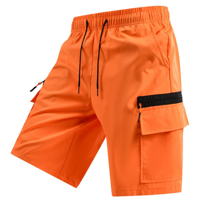 Men's Elastic Waist Cargo Shorts, Summer Breathable Multi-Pocket Casual Shorts for Outdoor & Daily