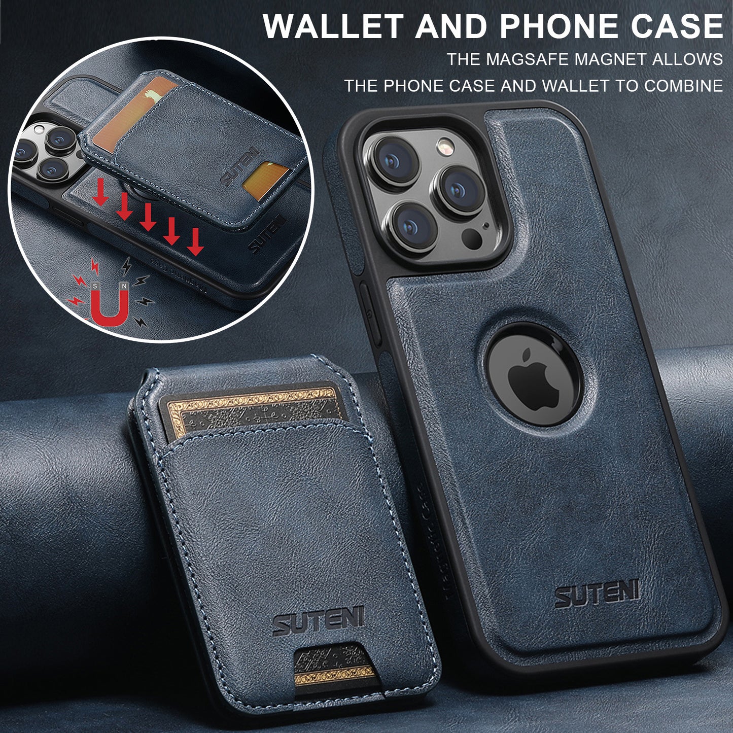 Suitable for iPhone 12/13/14/15/16 Series 2-in-1 MagSafe Magnetic Wireless Charging Card Holder Mobile Phone Case