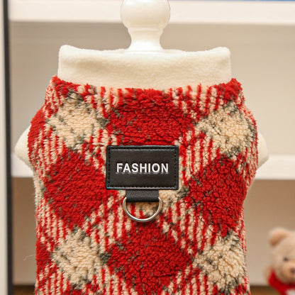 Cozy Plaid Fleece Pet Vest