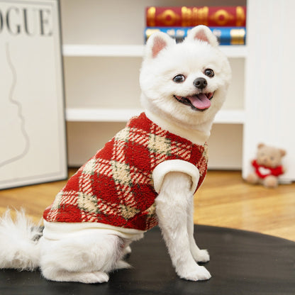 Cozy Plaid Fleece Pet Vest