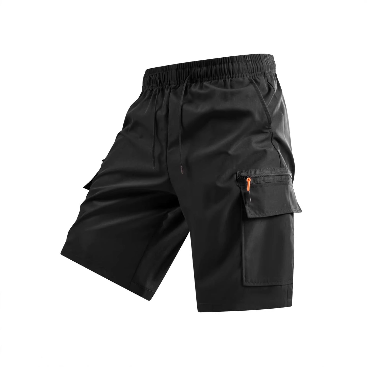Men's Elastic Waist Cargo Shorts, Summer Breathable Multi-Pocket Casual Shorts for Outdoor & Daily