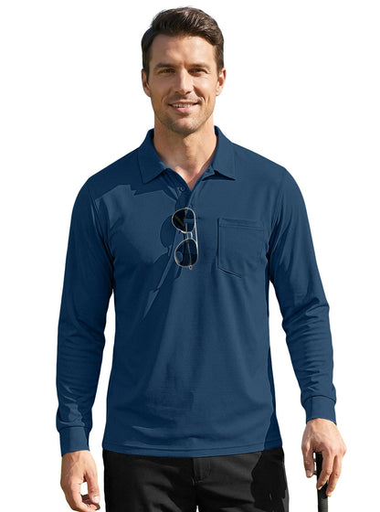 Men's Quick-Dry Birdseye Long-Sleeve Polo
