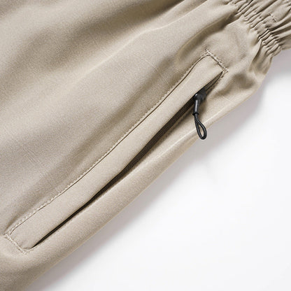 Men's Quick-Dry Athletic Shorts, Breathable Elastic Workout Shorts, Lightweight Running & Gym Shorts with Zipper Pockets, Casual Summer Sports Shorts for Outdoor Activities
