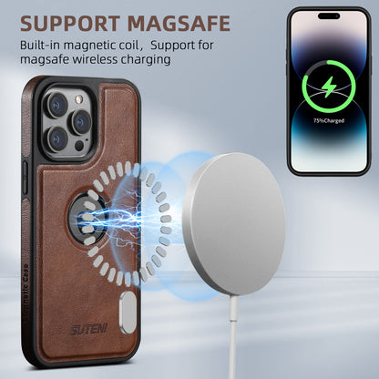 Suitable for iPhone 13/14/15/16 Series Magnetic Card Bag + Phone Case  Support MagSafe Wireless Charging