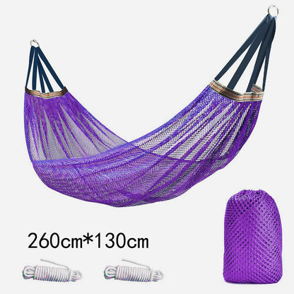 Breathable Nylon Mesh Hammock - Portable Outdoor Camping Hammock with Tree Straps