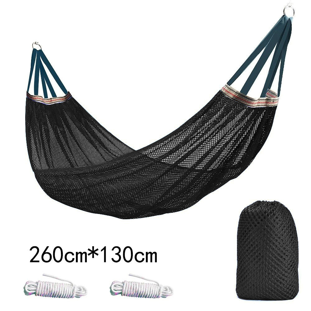 Breathable Nylon Mesh Hammock - Portable Outdoor Camping Hammock with Tree Straps