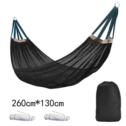 Breathable Nylon Mesh Hammock - Portable Outdoor Camping Hammock with Tree Straps