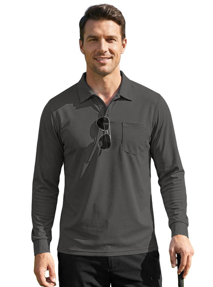 Men's Quick-Dry Birdseye Long-Sleeve Polo