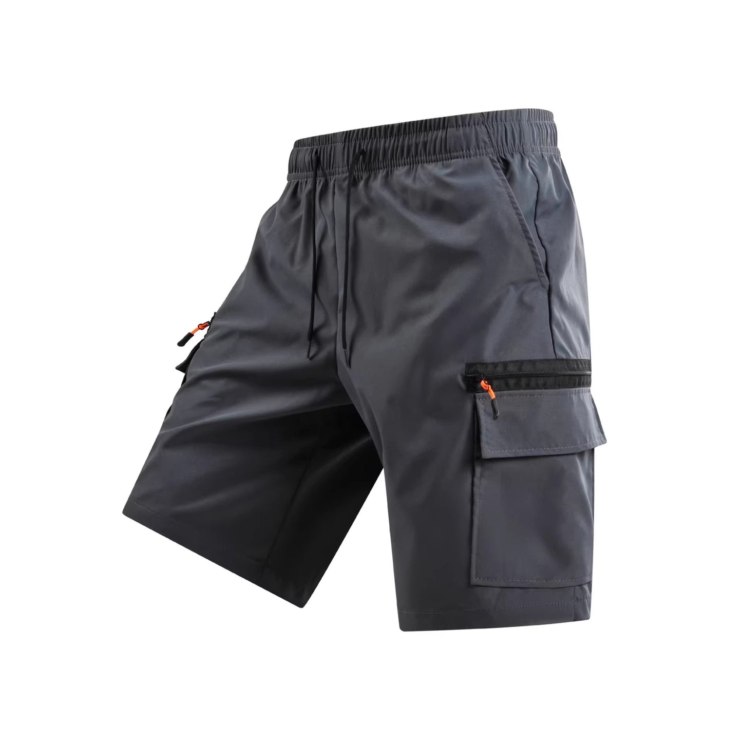 Men's Elastic Waist Cargo Shorts, Summer Breathable Multi-Pocket Casual Shorts for Outdoor & Daily