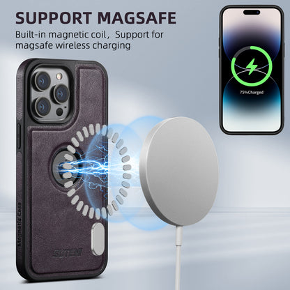 Suitable for iPhone 13/14/15/16 Series Magnetic Card Bag + Phone Case  Support MagSafe Wireless Charging