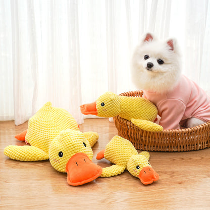 Quacking Duck Dog Toy - Upgraded Calming Soft Plush Stuffed Toy for Anxiety Relief