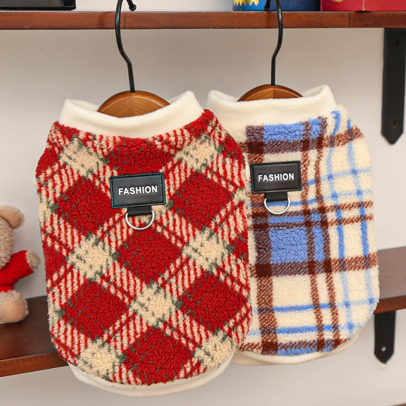 Cozy Plaid Fleece Pet Vest