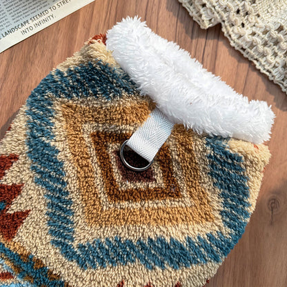 Fair Isle Style Pet Clothes - Warm Fleece Outfit for Cats & Dogs