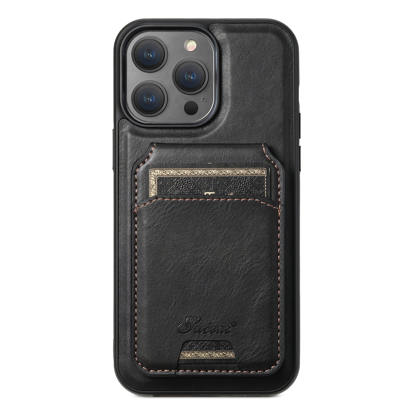 Suitable for iPhone 13/14/15/16 Series Magnetic Card Bag + Phone Case  Support MagSafe Wireless Charging