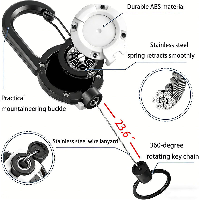 Heavy-Duty Retractable Keychain for Outdoor Gear