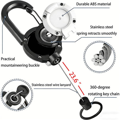 Heavy-Duty Retractable Keychain for Outdoor Gear